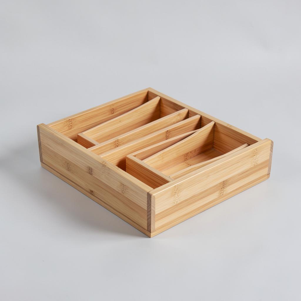 Bamboo Drawer Divider Set on a plain background